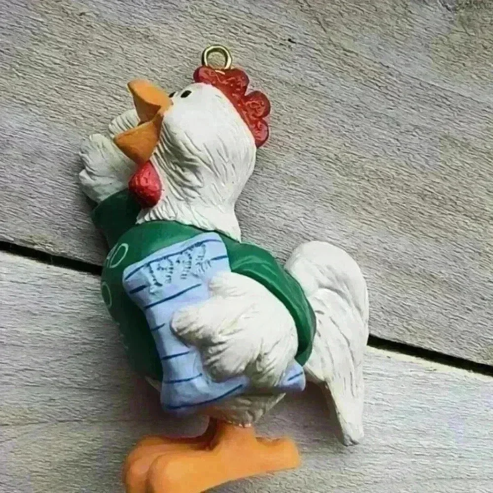 Mom & Dad To Be Hallmark Keepsake Ornament Set Hen Chicken Parents 1992